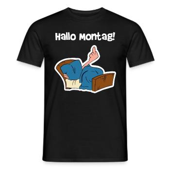 Hallo Montag Morgenmuffel - Männer T-Shirt - Schwarz - Vorne - AI Model Male 178 light (178cm)