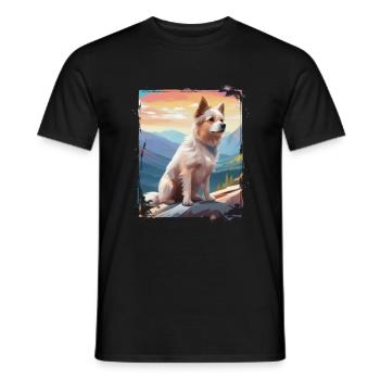 Wanderung mit meinem Vierbeiner Hund - Männer T-Shirt - Schwarz - Vorne - AI Model Male 178 light (178cm)