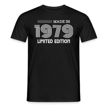 1979 Birthday Gift Idea 1979 - Men's T-Shirt - black - Front - AI Model Male 178 light (178cm)