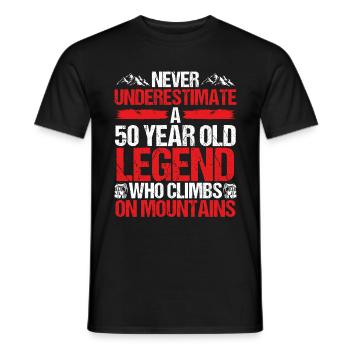 50 Year Old Mountain Climber 50th Birthday - Männer T-Shirt - Schwarz - Vorne - AI Model Male 178 light (178cm)
