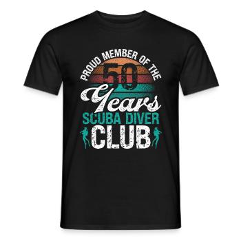 50 ans Scuba Diver Club Plongée 50e anniversaire - T-shirt homme - noir - Devant - AI Model Male 178 light (178cm)
