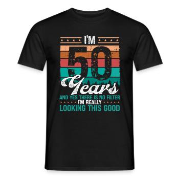 50th Birthday Idea Looking this good 50 Years Old - Männer T-Shirt - Schwarz - Vorne - AI Model Male 178 light (178cm)