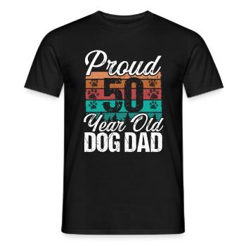 Fier chien de 50 ans Papa Amoureux des chiens 50e anniversaire - T-shirt homme - noir - Devant - AI Model Male 178 light (178cm)