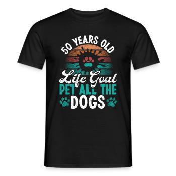 50ème anniversaire Animal tous les chiens Chien Papa 50 ans - T-shirt homme - noir - Devant - AI Model Male 178 light (178cm)