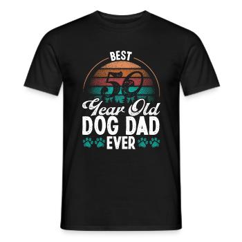 50 ans Meilleur chien Papa jamais Chien 50e anniversaire - T-shirt homme - noir - Devant - AI Model Male 178 light (178cm)