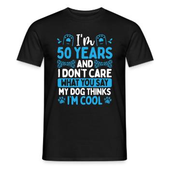 50th Birthday Dog Mom Dog Dad Papa 50 Year Old - Männer T-Shirt - Schwarz - Vorne - AI Model Male 178 light (178cm)