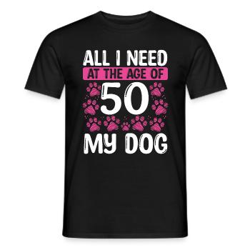 Chien de 50 ans Maman Chien Papa 50e anniversaire - T-shirt homme - noir - Devant - AI Model Male 178 light (178cm)