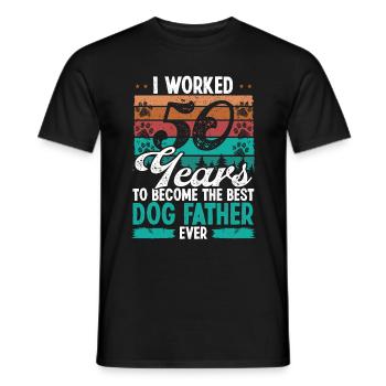 Chien de 50 ans Papa Chien Père 50e anniversaire - T-shirt homme - noir - Devant - AI Model Male 178 light (178cm)