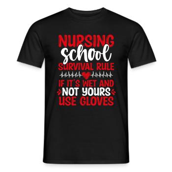 Nursing School Party Funny Nursing Student - Men's T-Shirt - black - Front - AI Model Male 178 light (178cm)