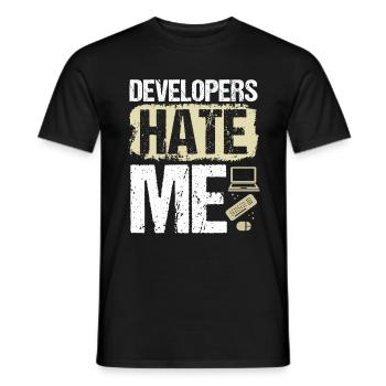 Quality Assurance Code Tester QA Engineering - Men's T-Shirt - black - Front - AI Model Male 178 light (178cm)