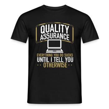 Assurance qualité des tests du code d’ingénierie QA - T-shirt homme - noir - Devant - AI Model Male 178 light (178cm)