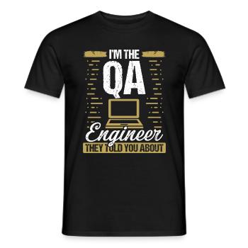 Logiciel d’assurance qualité du code d’ingénierie QA - T-shirt homme - noir - Devant - AI Model Male 178 light (178cm)