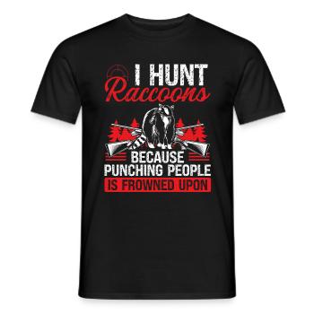 Raccoon Hunting Funny Raccoon Hunter Accessoires - Männer T-Shirt - Schwarz - Vorne - AI Model Male 178 light (178cm)