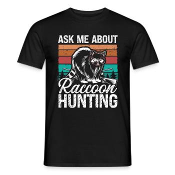 Hunting Vintage Posez-moi des questions sur Raccoon Hunting - T-shirt homme - noir - Devant - AI Model Male 178 light (178cm)