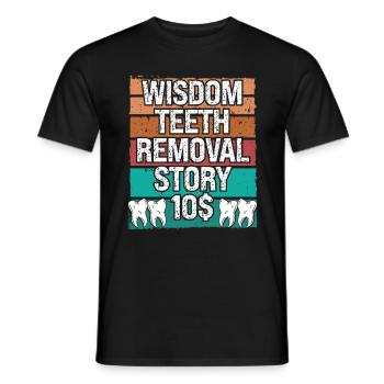 Histoire d’enlèvement des dents de sagesse Dent de sagesse - T-shirt homme - noir - Devant - AI Model Male 178 light (178cm)