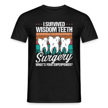 Wisdom Teeth Removal Surgery Funny Tooth Surgery - Men's T-Shirt - black - Front - AI Model Male 178 light (178cm)