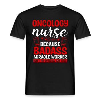 Oncology Nurse Miracle Worker Nursing Essentials - Men's T-Shirt - black - Front - AI Model Male 178 light (178cm)