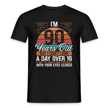 90 Birthday Day over 16 Vintage 90 Years Old - Männer T-Shirt - Schwarz - Vorne - AI Model Male 178 light (178cm)