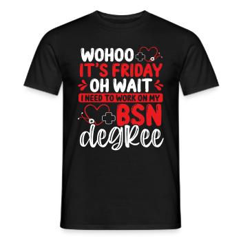 BSN Nurse Science of Nursing Funny Nurse School - Men's T-Shirt - black - Front - AI Model Male 178 light (178cm)