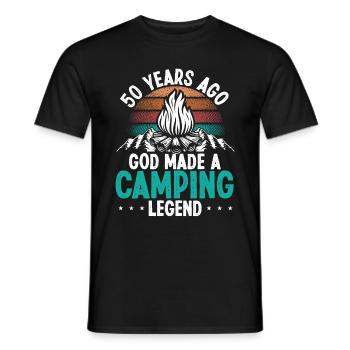 50 Birthday Camping Vintage Mountains 50 Year Old - Men's T-Shirt - black - Front - AI Model Male 178 light (178cm)