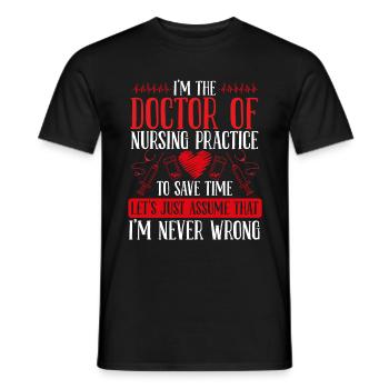 DNP Doctor Graduation DNP Nurse Degree Nursing - Men's T-Shirt - black - Front - AI Model Male 178 light (178cm)