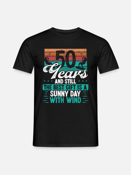 Kitboarder de 50 ans Kitesurf 50e anniversaire - T-shirt homme - noir