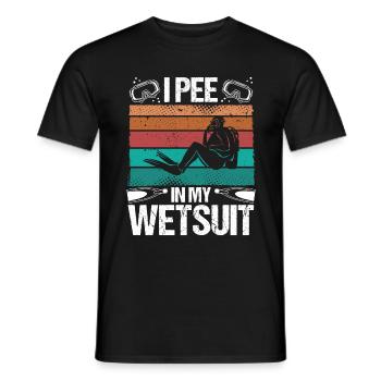 Scuba Diver I pee in my Wetsuit Funny Scuba Diving - Men's T-Shirt - black - Front - AI Model Male 178 light (178cm)