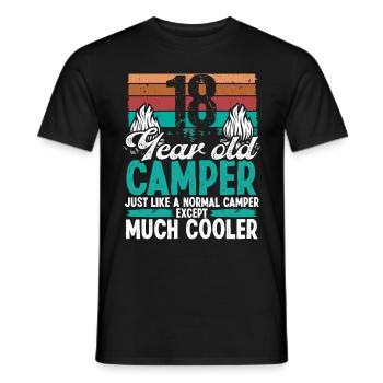 18 Year Old Camper Scouting Camping 18 Birthday - Men's T-Shirt - black - Front - AI Model Male 178 light (178cm)