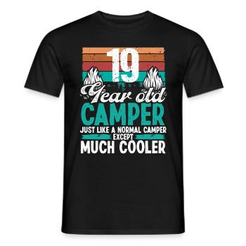 19 Year Old Camper Scouting Camping 19 Birthday - Men's T-Shirt - black - Front - AI Model Male 178 light (178cm)