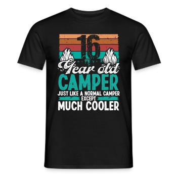 16 Year Old Camper Scouting Camping 16 Birthday - Men's T-Shirt - black - Front - AI Model Male 178 light (178cm)