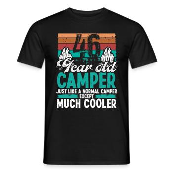 46 Year Old Camper Scouting Camping 46 Birthday - Men's T-Shirt - black - Front - AI Model Male 178 light (178cm)
