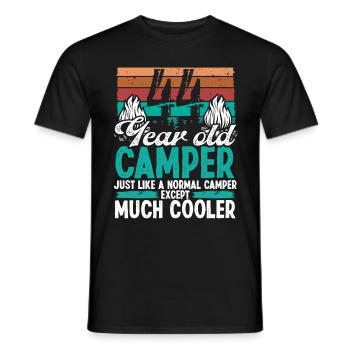 44 Year Old Camper Scouting Camping 44 Birthday - Men's T-Shirt - black - Front - AI Model Male 178 light (178cm)