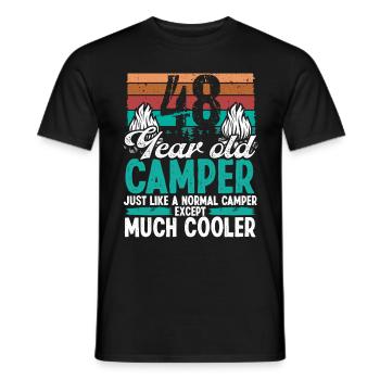 48 Year Old Camper Scouting Camping 48 Birthday - Men's T-Shirt - black - Front - AI Model Male 178 light (178cm)