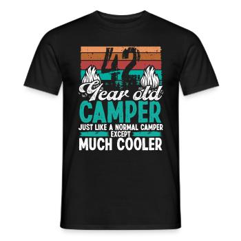 42 Year Old Camper Scouting Camping 42 Birthday - Men's T-Shirt - black - Front - AI Model Male 178 light (178cm)