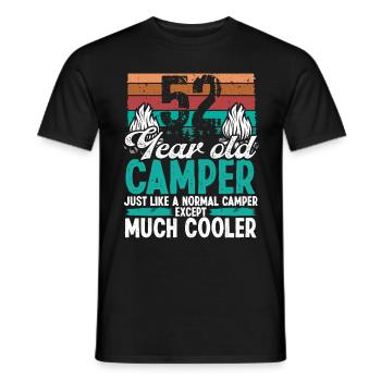 52 Year Old Camper Scouting Camping 52 Birthday - Men's T-Shirt - black - Front - AI Model Male 178 light (178cm)