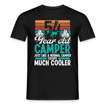 54 Year Old Camper Scouting Camping 54 Birthday - Men's T-Shirt - black - Front - AI Model Male 178 light (178cm)