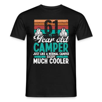 61 Year Old Camper Scouting Camping 61 Birthday - Men's T-Shirt - black - Front - AI Model Male 178 light (178cm)
