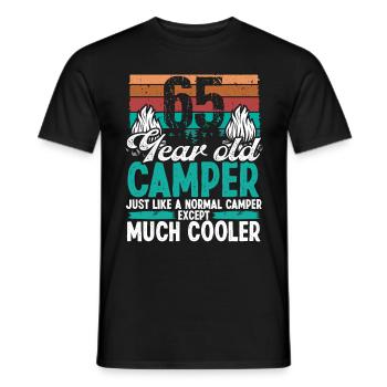 65 Year Old Camper Scouting Camping 65 Birthday - Men's T-Shirt - black - Front - AI Model Male 178 light (178cm)