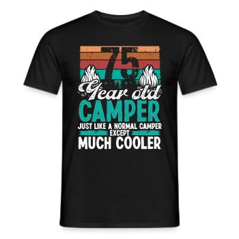 75 Year Old Camper Scouting Camping 75 Birthday - Men's T-Shirt - black - Front - AI Model Male 178 light (178cm)