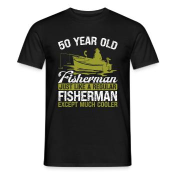 50 Year Old Fisher Fishing 50 Year Old Fisherman - Men's T-Shirt - black - Front - AI Model Male 178 light (178cm)