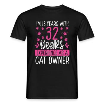 50 Year Old Cat Dad Kitten Cat Mom 50th Birthday - Men's T-Shirt - black - Front - AI Model Male 178 light (178cm)