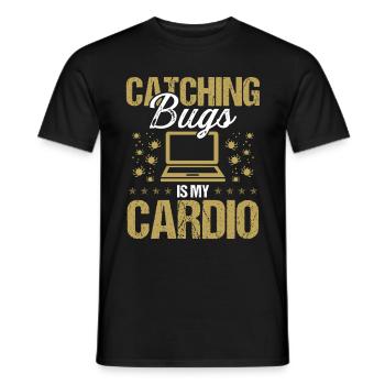 Quality Assurance Catching Bugs is my Cardio Code - Men's T-Shirt - black - Front - AI Model Male 178 light (178cm)