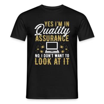 Assurance qualité Ne voulez pas le regarder CodeQual - T-shirt homme - noir - Devant - AI Model Male 178 light (178cm)