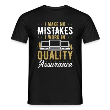 Logiciel Je ne fais pas d’erreurs Assurance qualité - T-shirt homme - noir - Devant - AI Model Male 178 light (178cm)