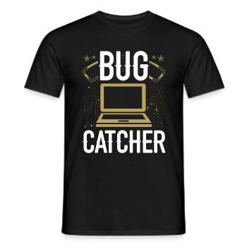 Quality Assurance Bug Catcher Testing QA Engineer - Men's T-Shirt - black - Front - AI Model Male 178 light (178cm)