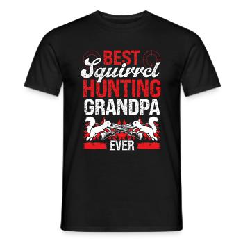 Fête des pères d’écureuils pour le grand-père chasseur d’écureuilsSq - T-shirt homme - noir - Devant - AI Model Male 178 light (178cm)