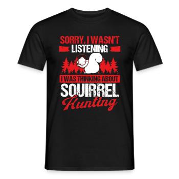 Humour Enlèvement d’écureuil Drôle Chasseur d’écureuil - T-shirt homme - noir - Devant - AI Model Male 178 light (178cm)