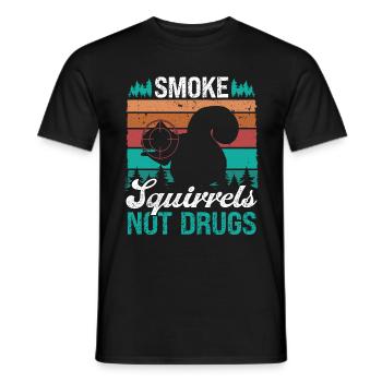 Smoke Squirrel Hunter Drôle Enlèvement d’écureuil - T-shirt homme - noir - Devant - AI Model Male 178 light (178cm)
