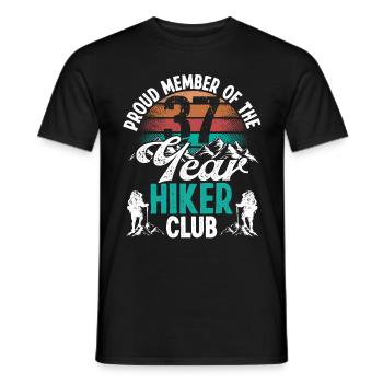 37 Year Old Hiker Mountains Hiking Birthday 37 - Männer T-Shirt - Schwarz - Vorne - AI Model Male 178 light (178cm)