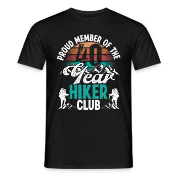 40 Year Old Hiker Mountains Hiking Birthday 40 - Men's T-Shirt - black - Front - AI Model Male 178 light (178cm)